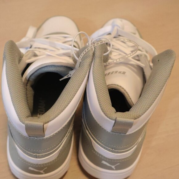 NWT Puma Rebound Joy Mid Sneakers White & Grey High Top Men's 9.5 - Picture 4 of 7